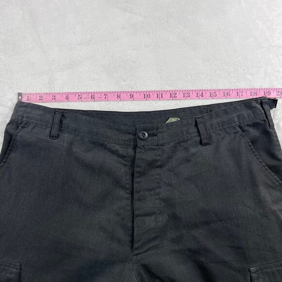 Vintage Cargo Military Pants Button Fly Men's Size Large 35-39 Black - Picture 4 of 10